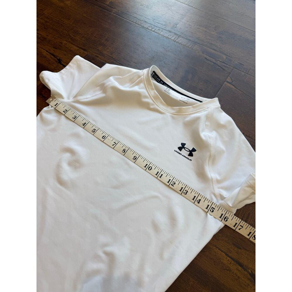 Under Armour HeatGear Compression Short Sleeve Performance Top White Women’s Sm - Picture 6 of 15